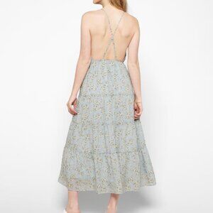 Blue Floral Sun Dress - Size L